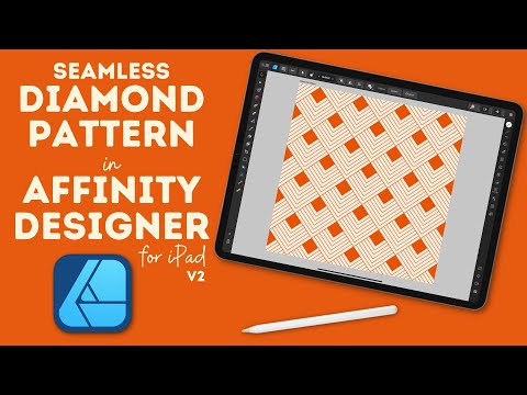 Видео: Учебное пособие по дизайну поверхностного узора в Affinity Designer для iPad V2 | Бесшовный ромбо...