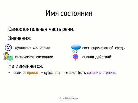 Видео: Имя состояния (6 класс, видеоурок-презентация)