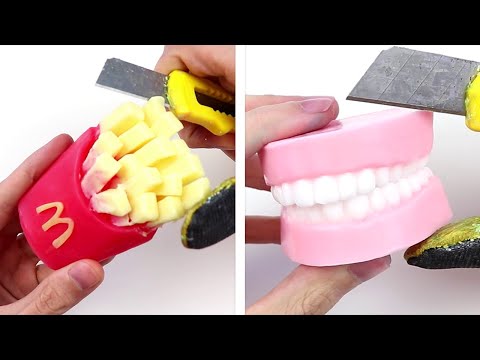 Видео: Удовлетворяя Мыло Режущий! резка реалистический Мыла! странно Удовлетворяя а также ASMR! # 5