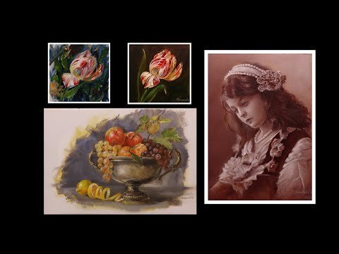 Видео: Тюльпан. Ваза с фруктами. Девочка-Ретро.