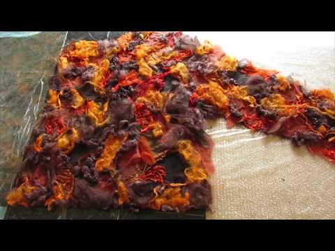 Видео: Валяние жакета "Осенний микс".  Создание фактуры в войлоке. Делюсь опытом