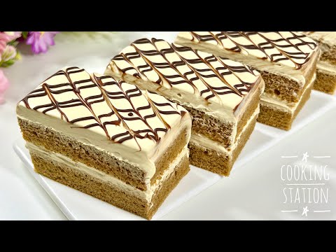 Видео: Вкусный кофейный бисквит с кофейной глазурью из взбитых сливок