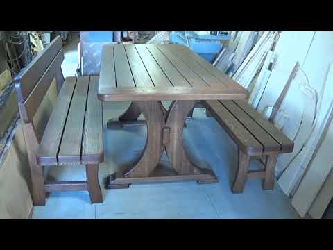 Видео: Мебель из дуба для беседки. Лавка. Furniture for the terrace