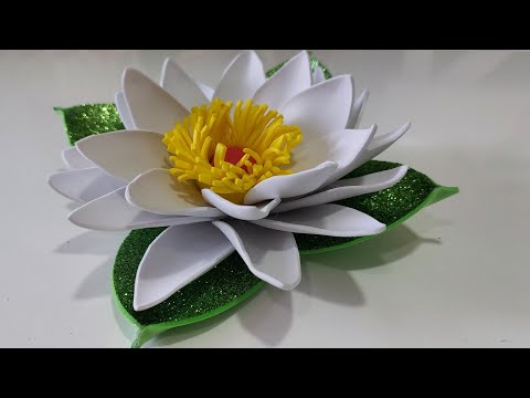 Видео: Белая кувшинка из фоамирана