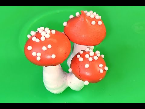 Видео: 🍄ГРИБОЧКИ - БЕЗЕ из швейцарской меренги!🍁 НЕ ТАЮТ на торте! Несложный ДЕКОР для любого З - Д торта!