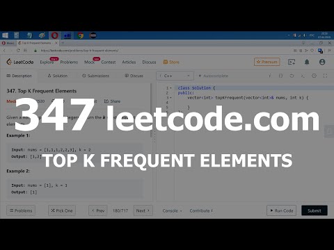 Видео: Разбор задачи 347 leetcode.com Top K Frequent Elements. Решение на C++