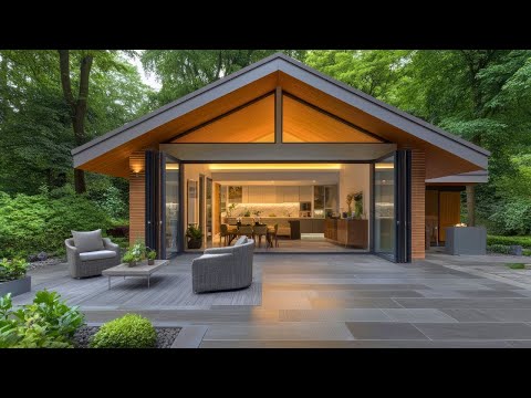 Видео: Современный роскошный дом в стиле модерн: небольшой дом открытой планировки с элегантными традици...
