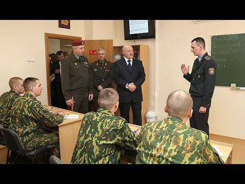 Видео: Александр Лукашенко посетил войсковую часть 5448 в Минске. Панорама