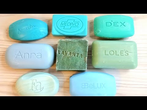 Видео: ASMR SOAP|Cutting Blue soap|soap carving|резка мыла|сухое мыло