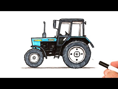 Видео: Как нарисовать Трактор Беларус