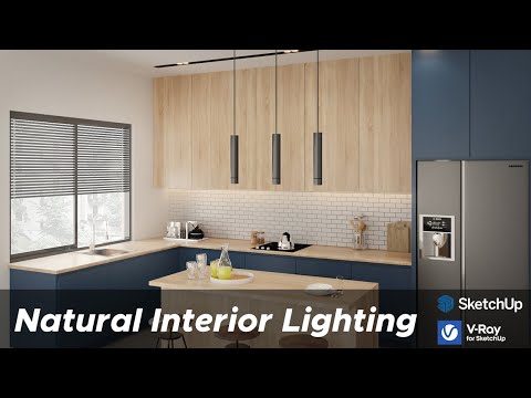 Видео: Создание естественного освещения в интерьере. Учебное пособие по V-Ray для SketchUp. Купольное ос...
