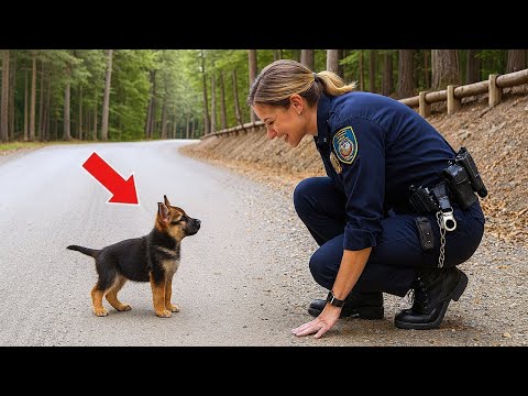 Видео: Маленький щенок немецкой овчарки всё время шёл за офицером, прося о помощи — то, что она нашла
