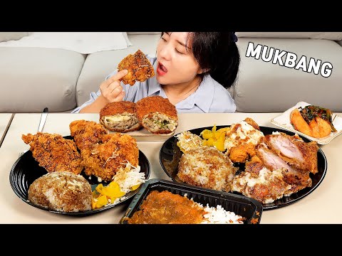 Видео: Мукбанг :) Чикен кацу с множеством курицы, вкусный карри рис.