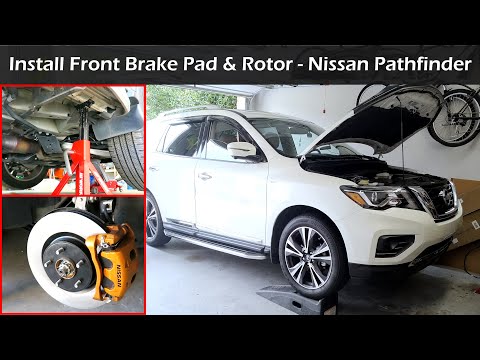 Видео: Как заменить переднюю тормозную колодку и ротор на Nissan Pathfinder | 2013–2020