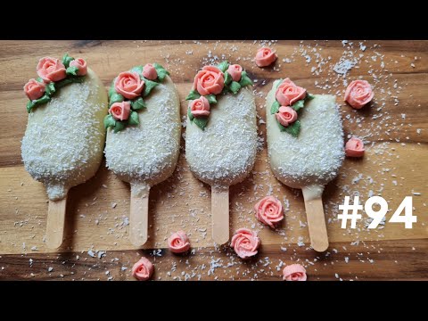 Видео: 📍ЭСКИМОШКИ из бисквита 🌹с розочками из глазури! Простой рецепт десерта на палочке. #94