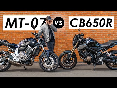 Видео: Yamaha MT-07 против Honda CB650R: лучший подержанный мотоцикл для новичков?