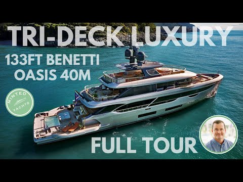 Видео: Яхта Benetti Oasis 40 м длиной 133 фута — полный тур — в продаже + новые модели — Bit.Ly/BenettiF...