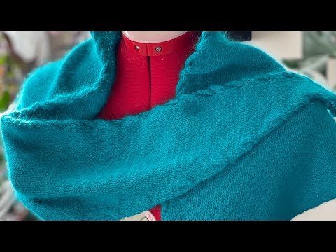 Видео: Воздушный бактус из ангоры/пуха норки на вязальной машине с красивым краем.