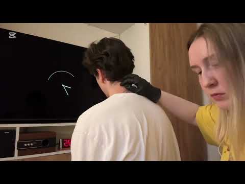Видео: АСМР массаж спины / расчесываю волосы / триггеры для сна / стрижка