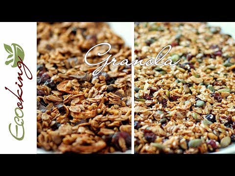 Видео: Вкуснейшая ГРАНОЛА / 2 вида: ванильная и шоколадная / vegan (постная)