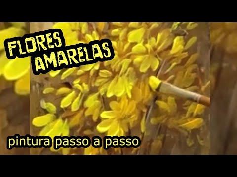Видео: Пошаговое рисование для начинающих / Желтые цветы / Лопатка и кисть.