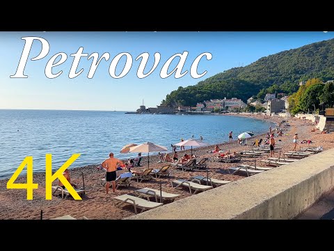 Видео: Петровац, Черногория 🇲🇪 Октябрьская прогулка ☀️ Пешеходная экскурсия 2023 г. в разрешении 4K 60