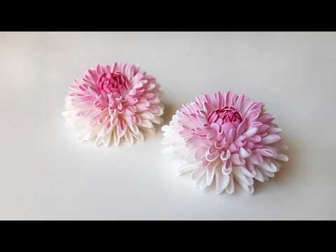 Видео: Хризантема из фоамирана, без шаблона. DIY/Foamiran chrysanthemum