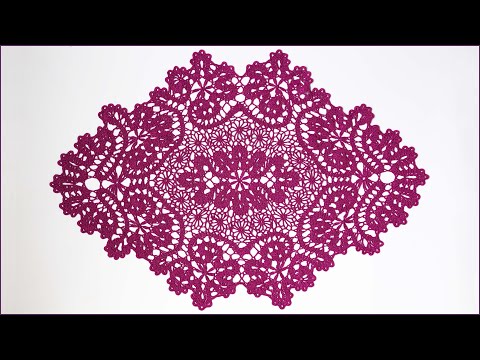 Видео: Салфетка брюггским кружевом. Салфетка крючком.