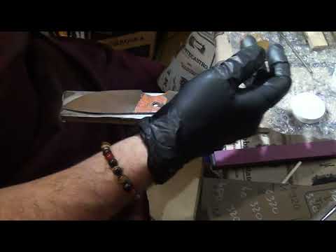 Видео: Полировка клинка под "сатин" сталь Z-Max 67hrc. Алмазные пасты ООО ПО «КАРАТ»