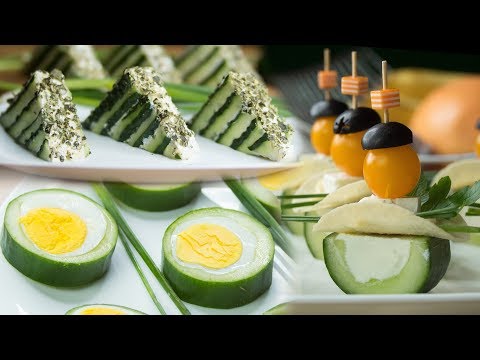 Видео: Интересные и вкусные закуски с огурцом