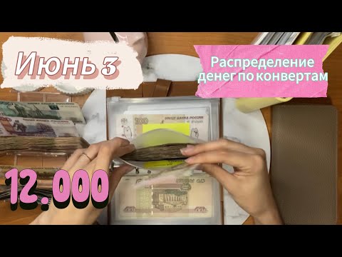 Видео: Июнь 3| распределение денег по конвертам| 12.000 рублей