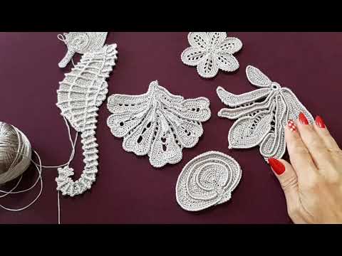 Видео: Вязание крючком. Техника ирландское кружево. Элементы для топа.
