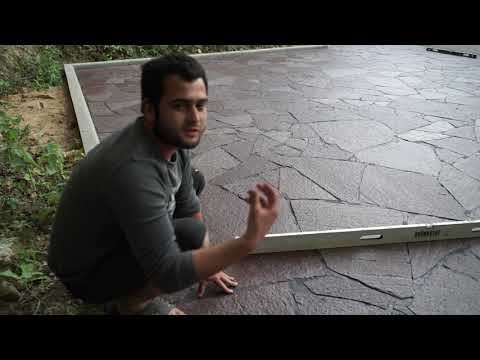 Видео: автомобильная площадка из красного камня (лемезита) - материал от ЭКОКАМНИ