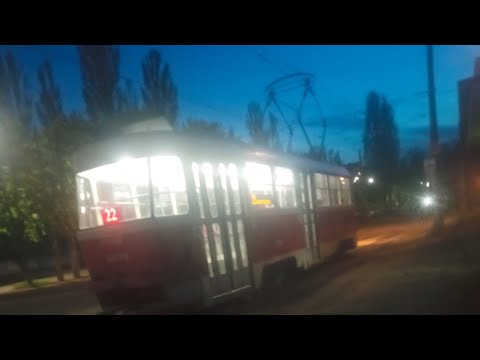 Видео: Киевский трамвай TatraT3 бортовой номер 5639 маршрут номер 22 обратно запись полного маршрута.