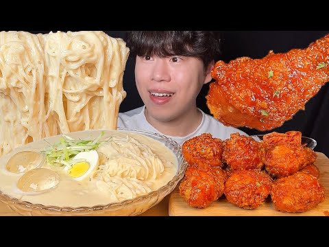 Видео: SUB) Корейская холодная соевая лапша и курица яннём мукбанг asmr