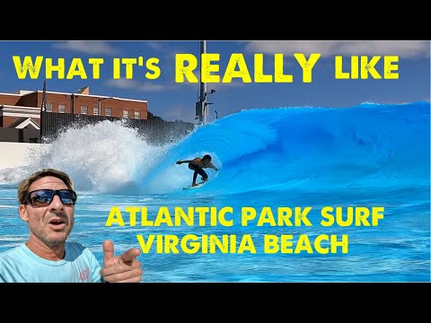Видео: Сливные бочки для серфинга в Атлантик-парке, Вирджиния-Бич | Стоит ли оно того? Волновой бассейн