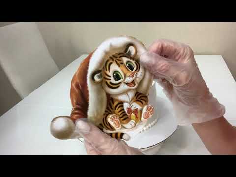 Видео: НЕВЕРОЯТНО красиво 🎄ЗИМНЕЕ дерево из КРЕМА ❄️ Торт на НОВЫЙ год 2022😍