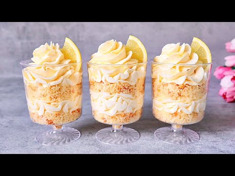 Видео: Лимонные десертные стаканчики. Легкий и вкусный десерт без выпечки, который тает во рту!