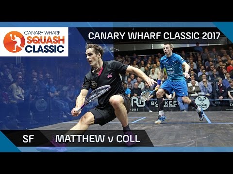 Видео: Сквош: Мэтью против Колла — Canary Wharf Classic 2017 SF Highlights