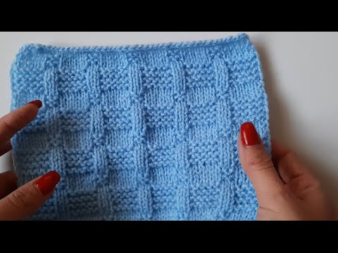 Видео: Узор КУБИКИ из лицевых и изнаночных петель