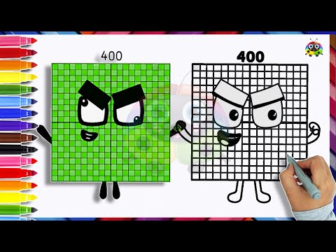 Видео: (Numberblocks) Как нарисовать Numberblock 400 | Уроки рисования и раскрашивания для детей | Art S...