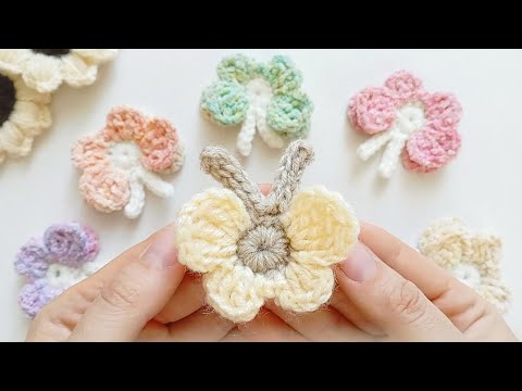 Видео: Вяжем нежную бабочку 🦋💛 МК крючком 🧶 для начинающих. Идеи вязания🙃 Crochet with 💞