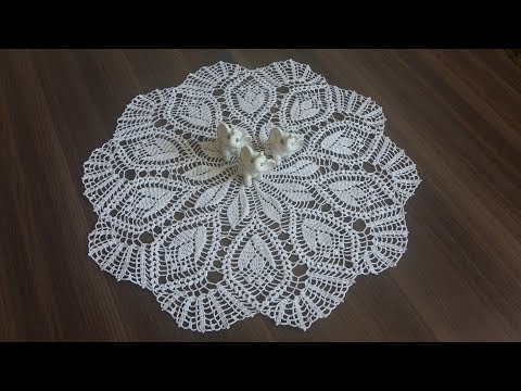 Видео: Вязаная салфетка "Тюльпаны" Часть 1