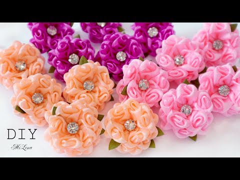 Видео: ЦВЕТЫ ИЗ УЗКОЙ ЛЕНТЫ, МК / DIY Narrow Ribbon Flowers