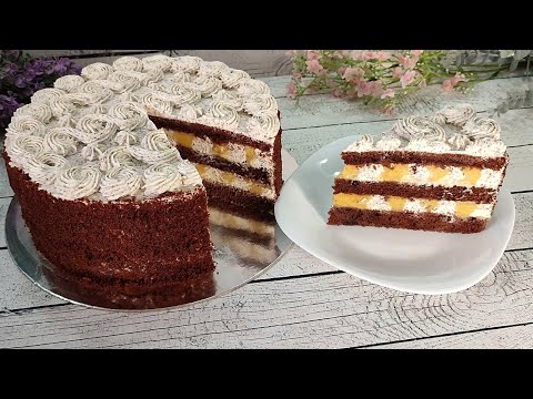 Видео: торт ТЕНЕРИФЕ! Нежный, сочный торт со вкусом тропических фруктов! Без желатина!