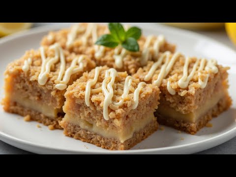 Видео: Никакого сахара и яиц! Овсянка, яблоко и лимон! Мой любимый овсяный пирог за 15 минут!