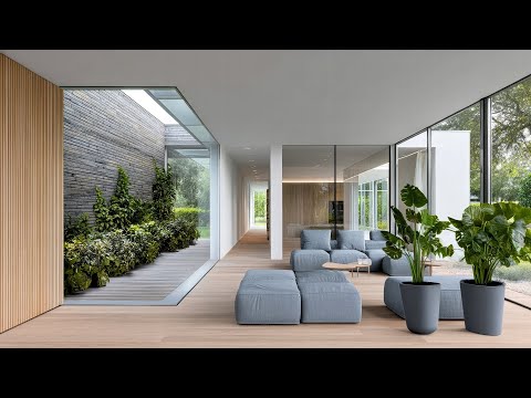 Видео: Экологичный образ жизни: изысканный: роскошный небольшой дом с минималистичным современным интерь...