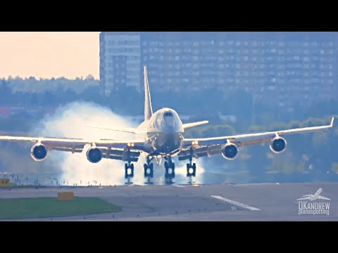 Видео: Боинг 747-400 садится - такую посадку нельзя пропустить