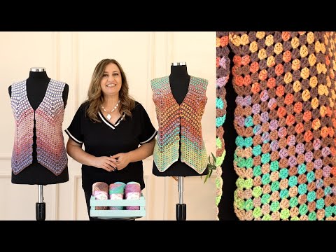 Видео: Alize Cotton Gold Batik ile Renkli Yelek • Colourful Vest • расочный Жилет