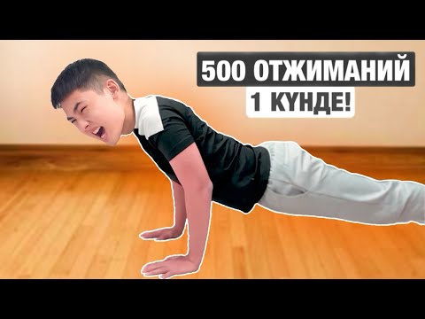 Видео: 1 күнде 500 отжиманий жасадым!
